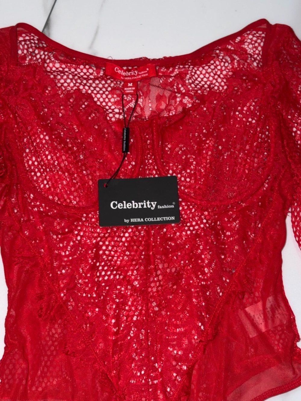 Hera Collection Red Lace Chemise - Celebrity Fashion